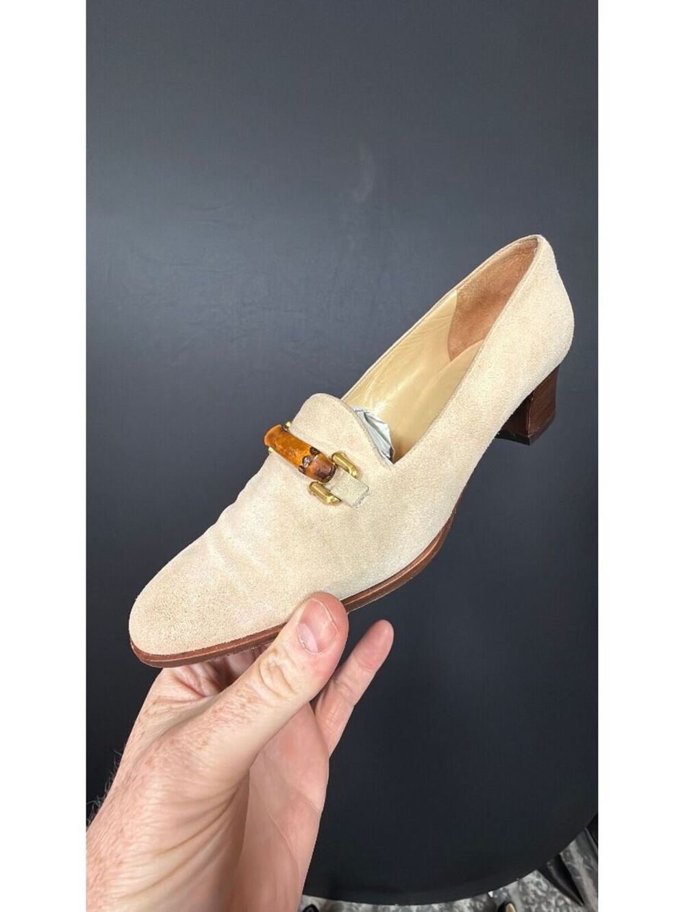 Gucci Bamboo Heeled Loafer Size 37
